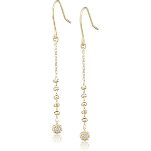 [Vendome Aoyama] Earrings K18 Yellow Gold AGVA1055 DI Champagne Cocktail Diamond