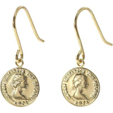 [Barzaz] Coin Earrings 18K Yellow Gold K18 18K Women's Hook Thin Made in Japan