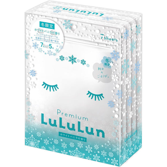 Face Mask Face Pack Premium Lululun Yuki (White Vanilla Scent) 7 Sheets x 5 Bags