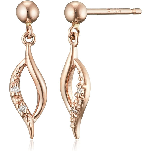 Vendome Aoyama Earrings K10 Pink Cold Basic Diamond AJAA2396 DI