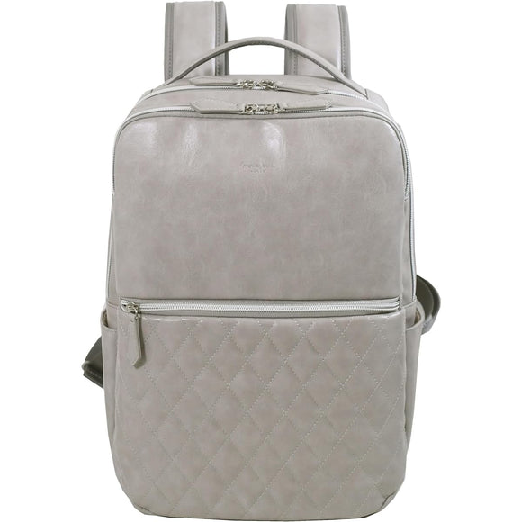 Mezawa Bag Business Backpack, Women's, Sales, PC, Commuting, Beautiful, Women's Backpack, A4, Light, Popular, Coordination Brand, Women's, Leather, Laptop, Light Gray 11