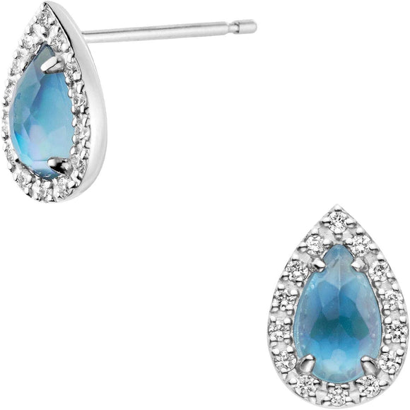 [Vendome Aoyama] Earrings Platinum Dame de Blue APVA2533 B2