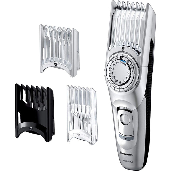 Panasonic ER-GC74-S Hair Trimmer, For Short Hair, Charging, Worldwide AC Type, Silver Tone