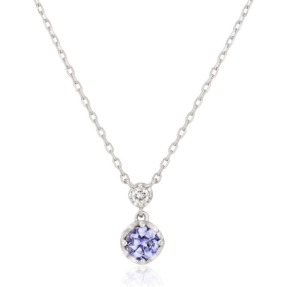 [Vendome Aoyama] Necklace Platinum December Birthstone Tanzanite Diamond APVN198540TA
