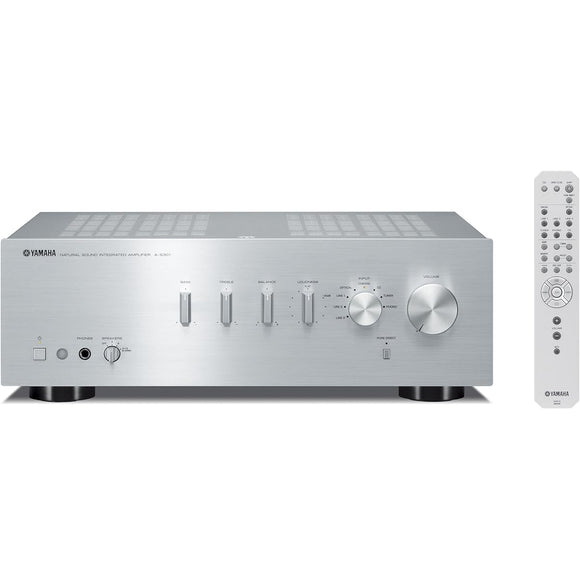 Yamaha A-S301(S) Integrated Amplifier, 192kHz/24bit compatible, optical/coaxial digital input, silver