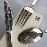 Nagao IKI Cherry Blosom Dinner Cutlery Set, 3 Pieces, 18-8 Stainless Steel, Wooden Box, Made in Japan
