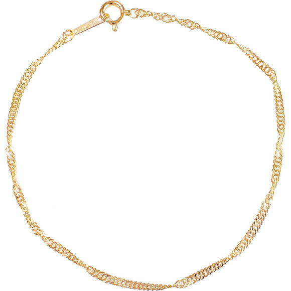 [Fairy Cullet] 18K Gold Bracelet K18 Screw Chain 16cm 1.6mm Width Made in Japan Certification Seal