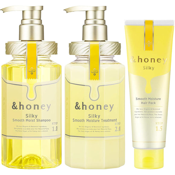 And Honey Silky Smooth Moisture 3-Piece Set [Shampoo/Treatment/Hair Pack]