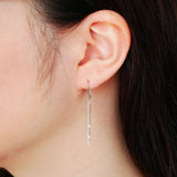 [Vendome Aoyama] Earrings Platinum Modern Long APVA2578 DI