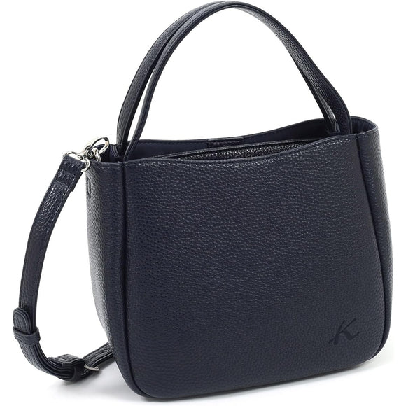 Kitamura Shrink compound leather 2-way handbag Z-0610 Women's Dark Blue Navy 10101