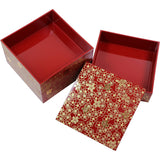 Osaka Choseido Heavy Box, Cherry Blossom Dzukushi, 3 Tiers, 5.9 inches (15 cm), Vermilion, Yamanaka Lacquer