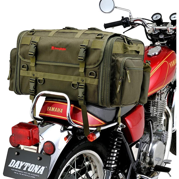 Daytona Henly Begins DH-765 29786 Motorcycle Camping Seat Bag, BASIC Size LL (13.9 - 15.4 gal (53 - 70 L), Large Capacity, Camping Touring, Green