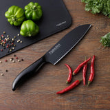 Shimomura Kogyo Verdun Black OVB-101 Santoku Knife, 6.5 inches (165 mm), Molybdenum, Vanadium Steel, Dishwasher Safe, Made in Tsubamesanjo, Niigata, Japan