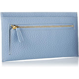 Kitamura Long Wallet Slim and Functional PH0740 Women's Blue Gray/Ivory Stitch 84911