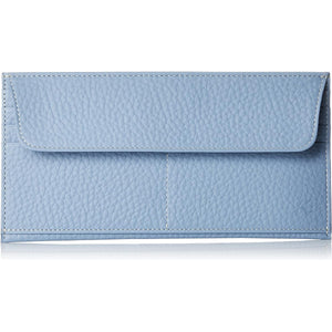 Kitamura Long Wallet Slim and Functional PH0740 Women's Blue Gray/Ivory Stitch 84911