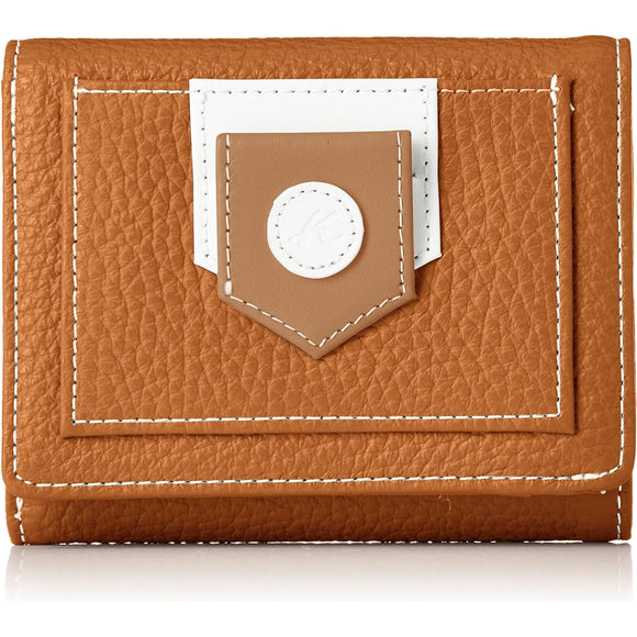 Kitamura Belt Motif Tri-Fold Wallet ZH0441 Women's Camel/White Stitch Brown 61901