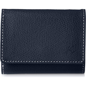 Kitamura Tri-fold wallet embossed that makes scratches less noticeable PH0635 Dark blue/Ivory stitching Navy blue 10911