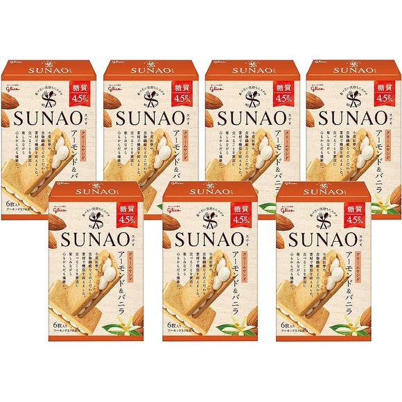 Sunao Ezaki Glico Cream Sand, 0.1 oz (4.5 g) of Sugar Per Sheet, 7 Boxes