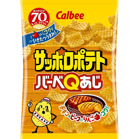 Calbee Sapporo Potatoes, Barbecue Q Aji, 2.8 oz (80 g) x 12 Bags