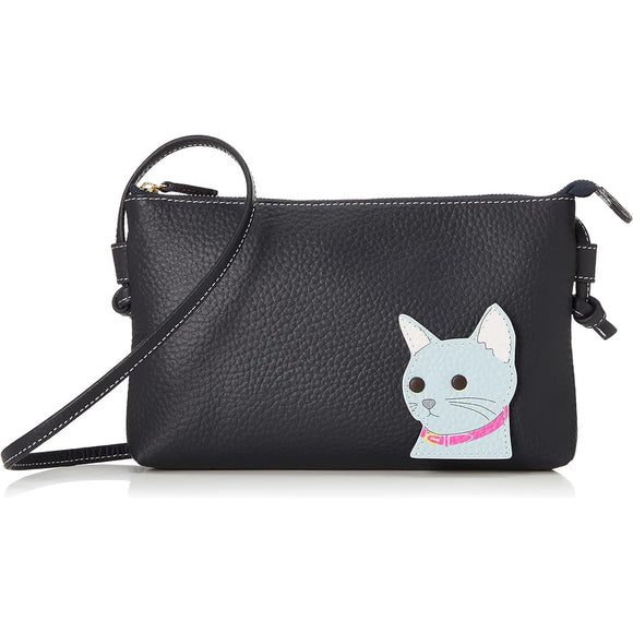 Kitamura Cat Shoulder Bag P-0683 Women's Dark Blue Russian Blue Navy 10104