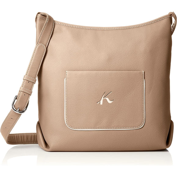 Kitamura K Mark External Pocket Crossbody Shoulder Bag Y-1090 Women's Sand Beige/Ivory 52911