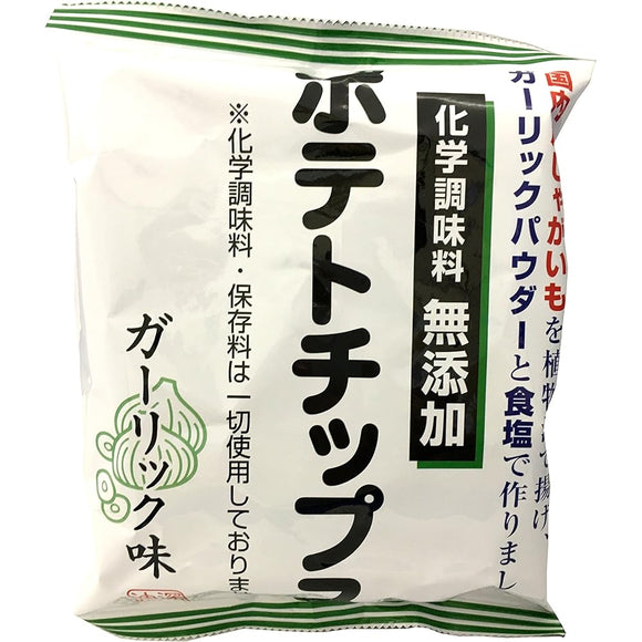 Fukagawa Oil Industry Chemical Seasoning Additive-Free Potato Chips, Garlic Flavor, 2.9 oz (55 g) x 12 Bags