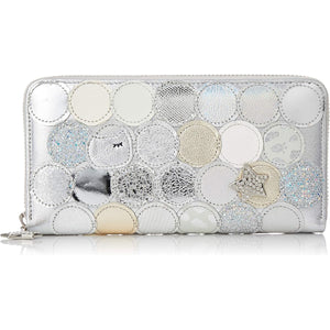 Tsumori Chisato Long Wallet Round Wallet New Multi-Dot Silver