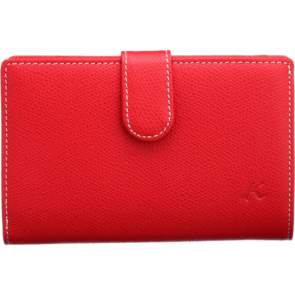 Kitamura Bifold Wallet Coin Purse L-shaped Zipper Type PH0451 Red/Ivory Stitch Red 70912