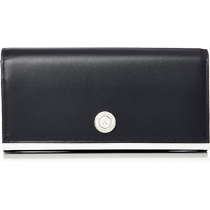 Kitamura Long Wallet Coin Purse L-shaped Type NH0779 Dark Blue/White Navy 10901