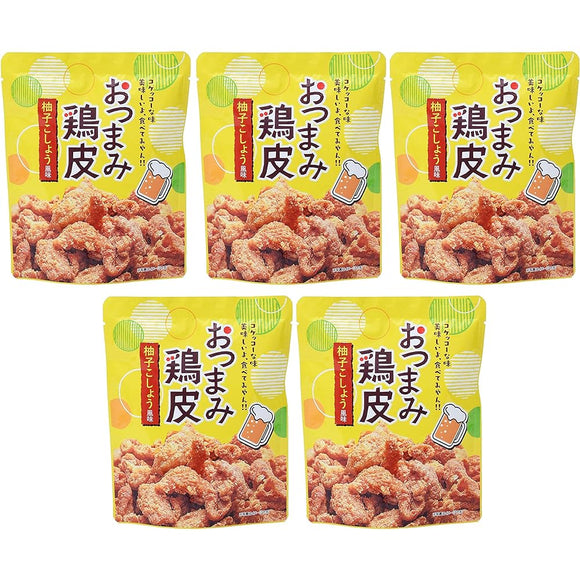 Neo-ooze Takemori Snack Snack Snack Skin Yuzu Pepper Flavor, 1.8 oz (50 g) x 5 Bags, Made in Japan, Made with Chicken Skin / Crunchy Texture x 5 Packs