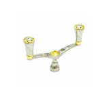 LIVRE Reel Wing D Handle, Pitch, 3.9 inches (98 mm), Forte Knob for Shimano S2 (Titanium P+Gold G)