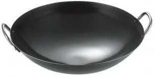 Wakabayashi Industrial Iron Wok (Plate Thickness 0.05 inch (1.2 mm), 16.5 inches (42 cm)