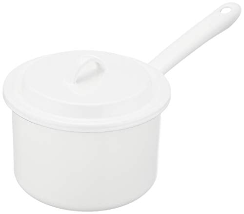 Daily tools Noda Enamel One-handed pan Saucepan with lid IH compatible Made in Japan White 14cm YN-S14