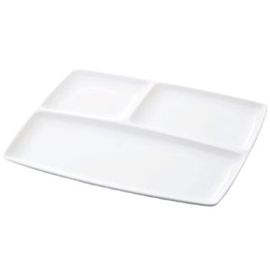 Narumi 50481-5535 Styles Plate, White, Long Diameter 11.4 inches (29 cm), Square, Divider Dish, Microwave Warming, Dishwasher Safe