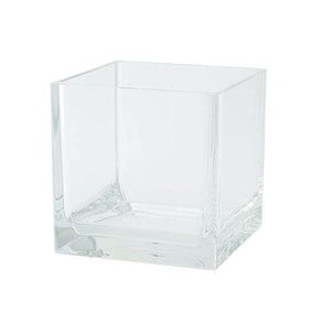 HAMMER GLASS Vase Square 5.9 inches (15 cm), Square, Clear, Unbreakable Polycarbonate F