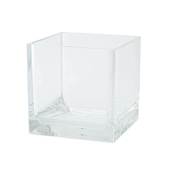 HAMMER GLASS Vase Square 5.9 inches (15 cm), Square, Clear, Unbreakable Polycarbonate F