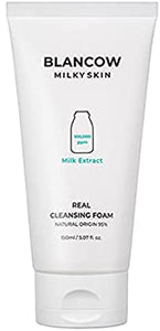 BLANCOW Milky Skin Real Cleansing Foam 150mL Moist, Weakly Acidic, Dense, Foaming, Pore Care, Face Wash