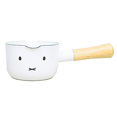 Fuji Enamel Miffy 4.7 inches (12 cm) Milk Pan, Miffy Face, Kitchen, Pot, Tableware, Bruna, White