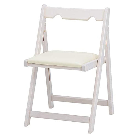 Hagiwara VC-7371WS Folding Chair, Space Saving, White, Seat Height: 16.1 inches (41 cm) (Desk with Dedicated Hooks Sold Separately)