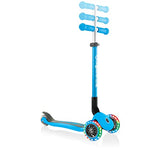 Globber WLGB432101 Kickboard, Flash, 3 Wheels, Foot Brake, Outdoor Play, Kids, Vehicle, Kick Scooter, Primo, Fall Double, Light, Sky Blue