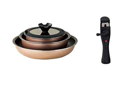 Takeda Corporation Frying pan, pot, removable handle Gold IH Pink Diamond Coat Pan 5-piece set IHPD-5PS