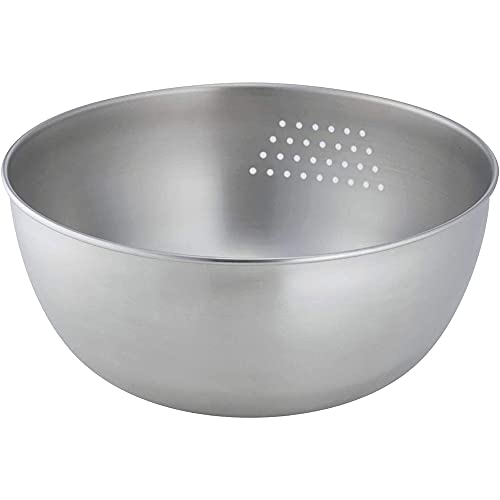 Shimomura Planning 40870 Bowl, Rice Washing, 7.1 inches (18 cm), Made in Japan, Stainless Steel with Draining, Rice Torch, Pickled Led, 27.1 fl oz (800 ml), 40870