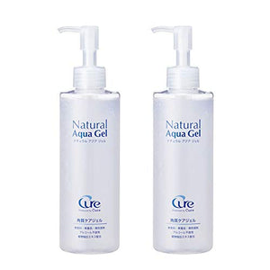 Cure Natural Aqua Gel, Exfoliating, Exfoliating, Exfoliating, Face, Nose, Gommage, Peeling, Face Wash, Full Body, Elbows, Knees, Decollete, Back, Heels, Made in Japan, Cure Official, 250g, Set of 2