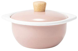 Fuji Hollow Enamel Container Cocotte Cotton Series Ash Pink 15cm CTN-15C.AP