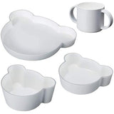 tak KIDS DISH Gift Box Bear Gray/Tuck Kids Dish Dishwasher Safe Kids Dinnerware Set 4 Piece Made in Japan Unbreakable Microwave (Gray)