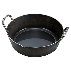 Shimomura Kyodo Tempura Pot Thick Bottom Fried Pot 24cm Made in Japan Iron IH Compatible Tempura 2.8L 24672 Tsubamesanjo