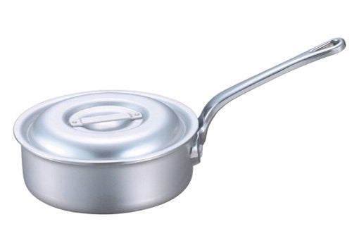 EBM aluminum professional chef shallow type one hand pot (with scale) 21 cm