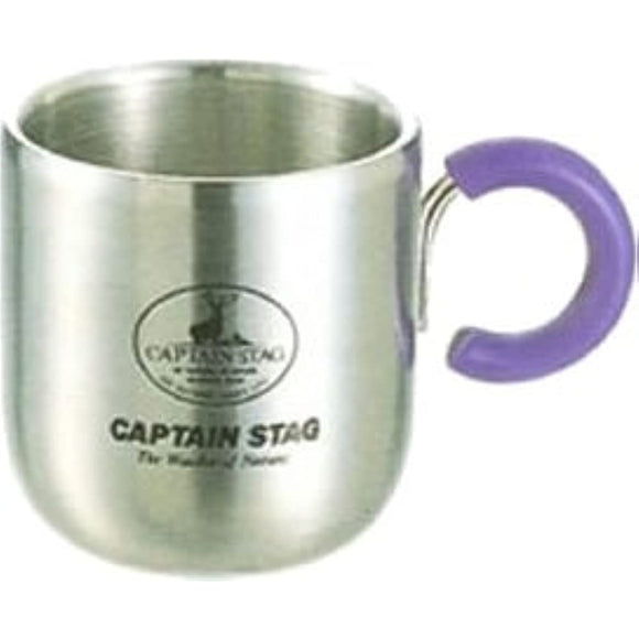 Captain Stag M-9132 Piery Double Stainless Steel Mug, 9.5 fl oz (280 ml), Purple