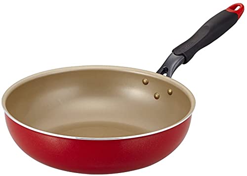Evercook Frying Pot, 11.0 inches (28 cm), Compatible with All Heat Sources (IH) Compatible, Red, Doshisha