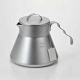 HARIO O-VCSM-50-HSV V60 Metal Coffee Server, 16.9 fl oz (500 ml), Silver, Made in China